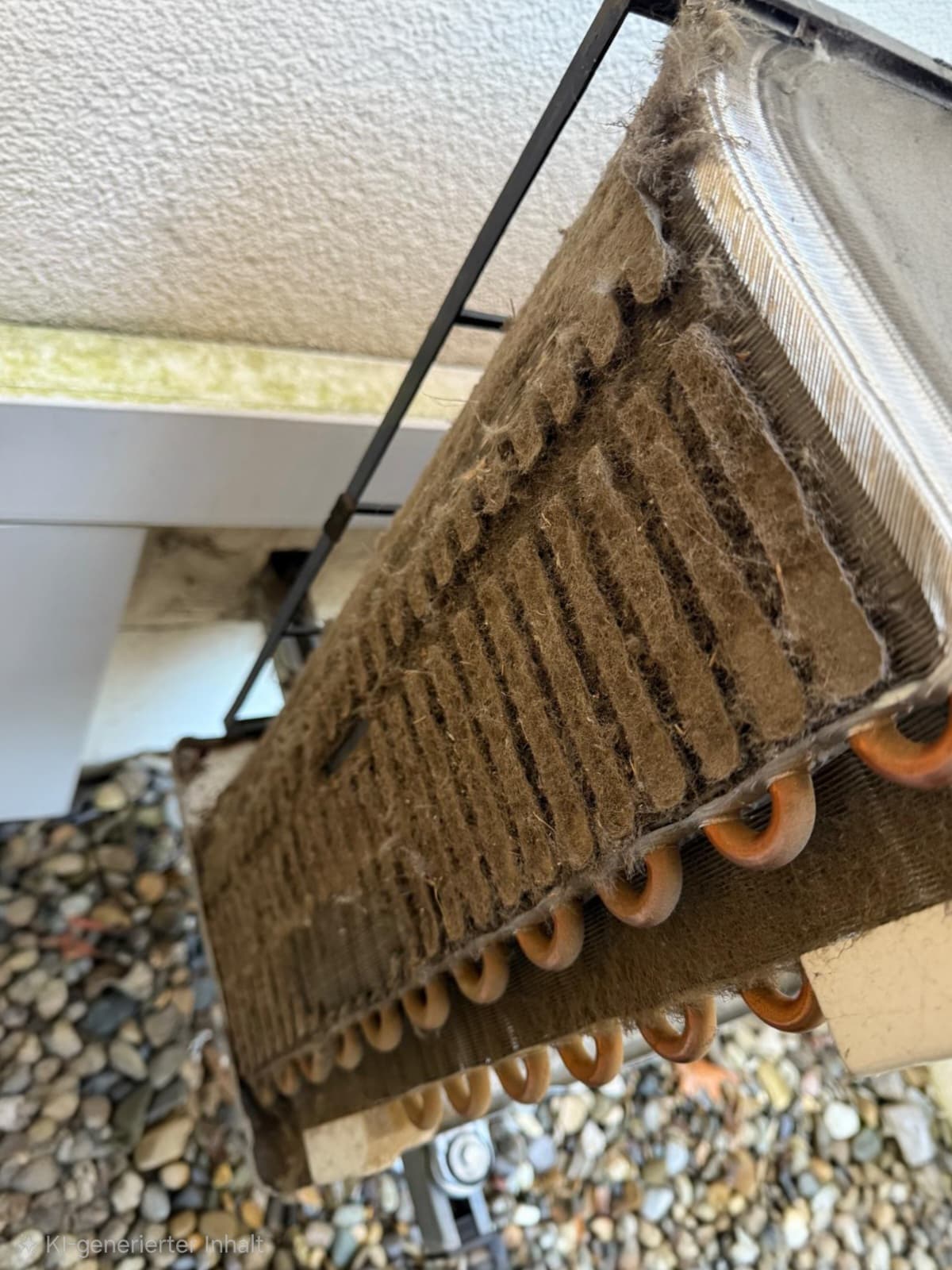 Verschmutztes Außengerät einer Klimaanlage